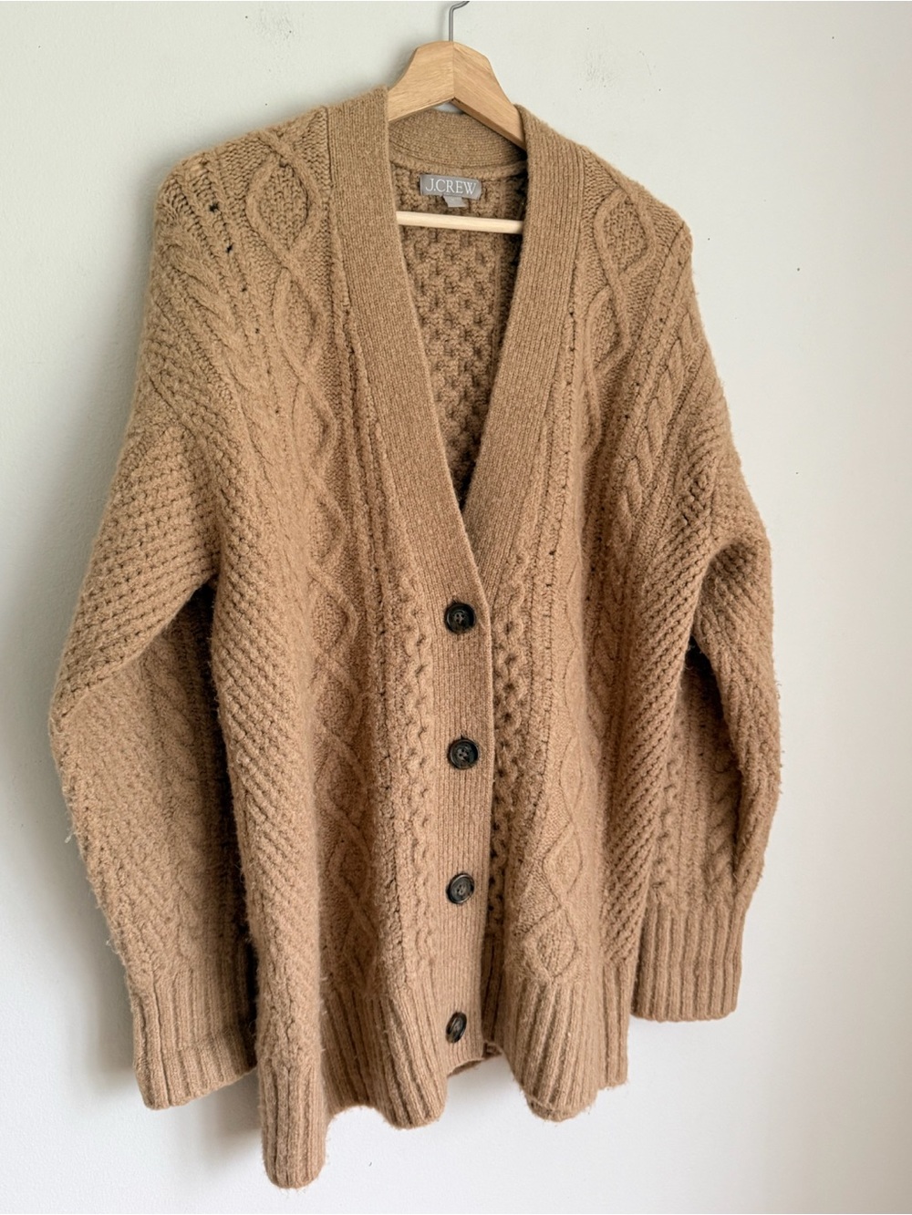 J. Crew Cable-knit Stretch Cardigan Sweater - Picture 4 of 7